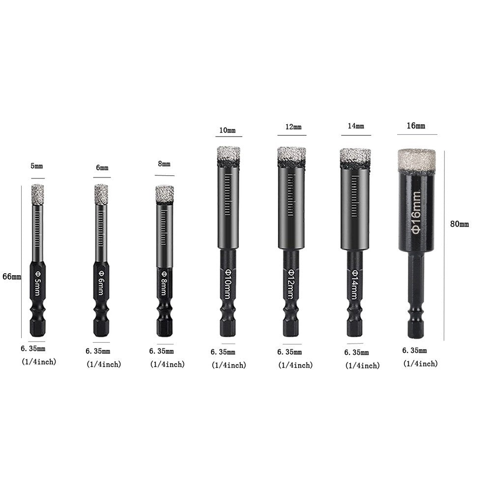 Dry Drill Bits Set for Glass and Masonry