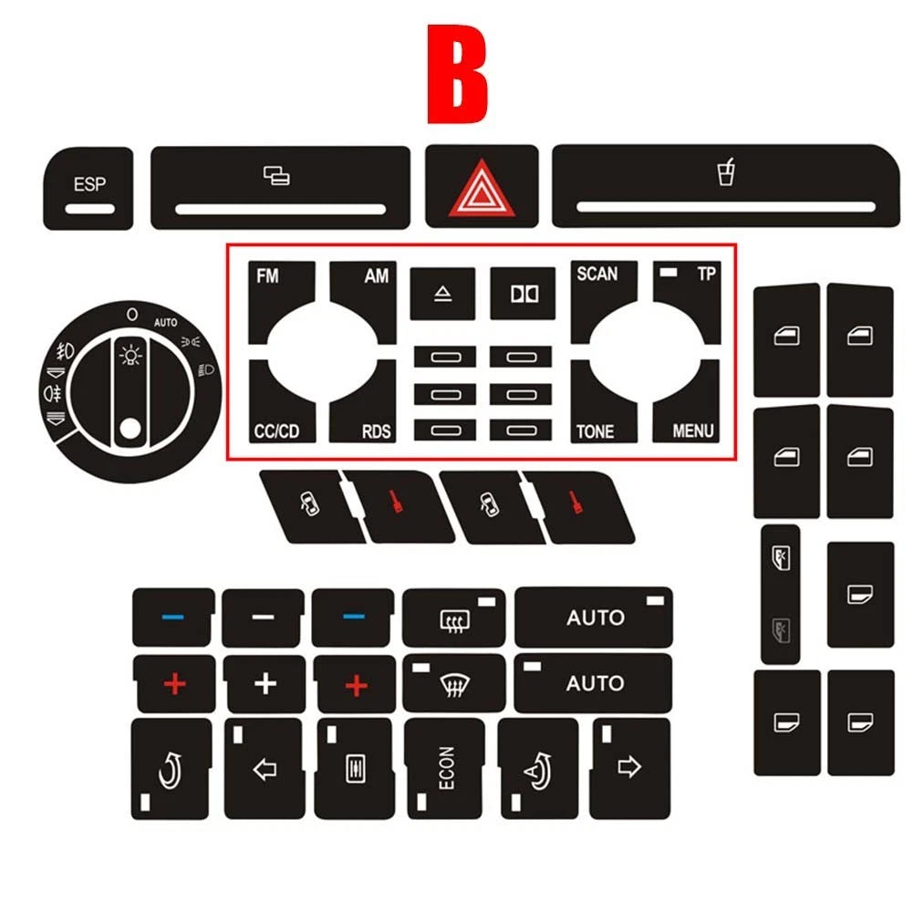 For A4 B6 B7 Radio Clima Headlight Button Repair Kit Easy Installation