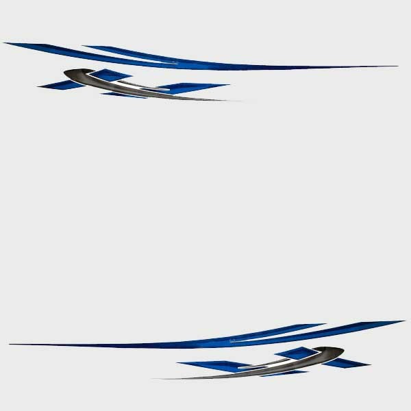 Larson Boat Decal Stickers Senza Blue Gray Set of 4 by Larson