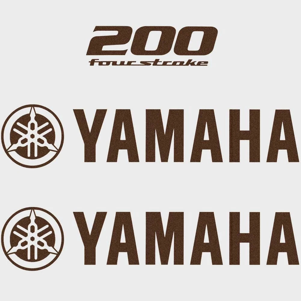 Yamaha Boat Cowling Decals | 200 Four Stroke Brown Stickers (Kit)