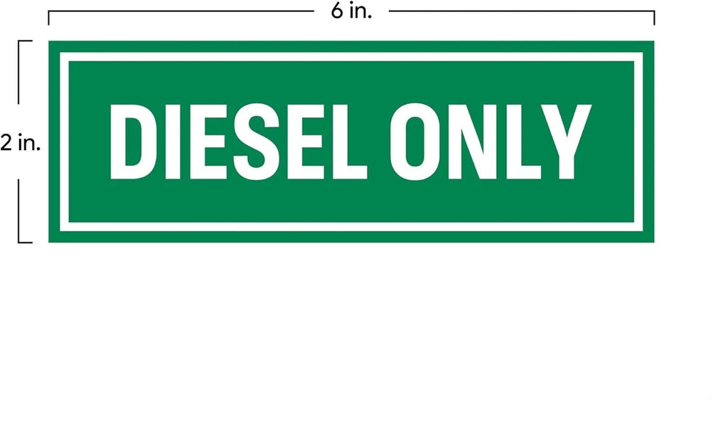 DIESEL ONLY Vinyl Stickers - Decals - Labels for Safety Truck Oil Gas 4Pcs
