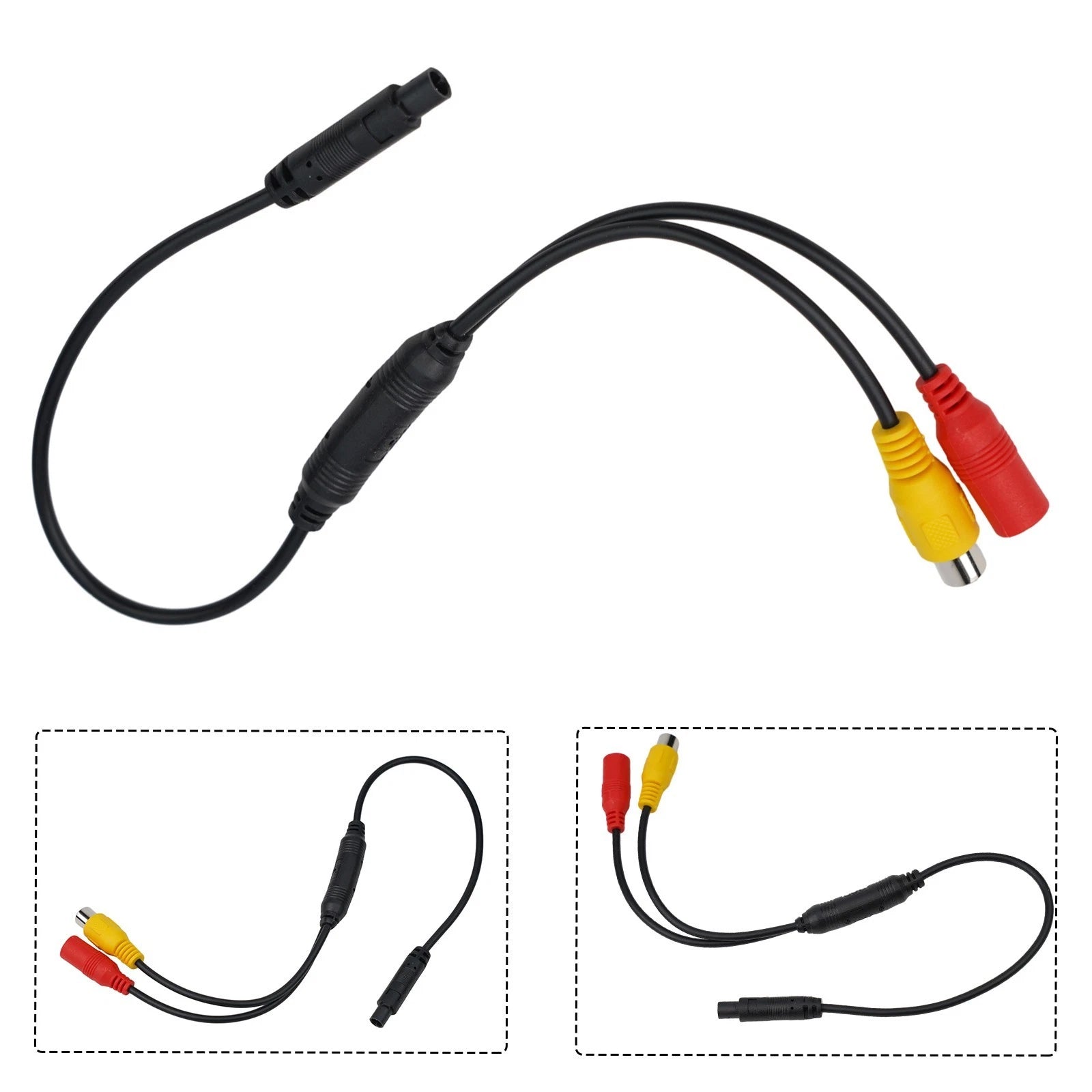 Quick And Easy To Use Car Cvbs Male To 4 Pin Female Conversion Cable