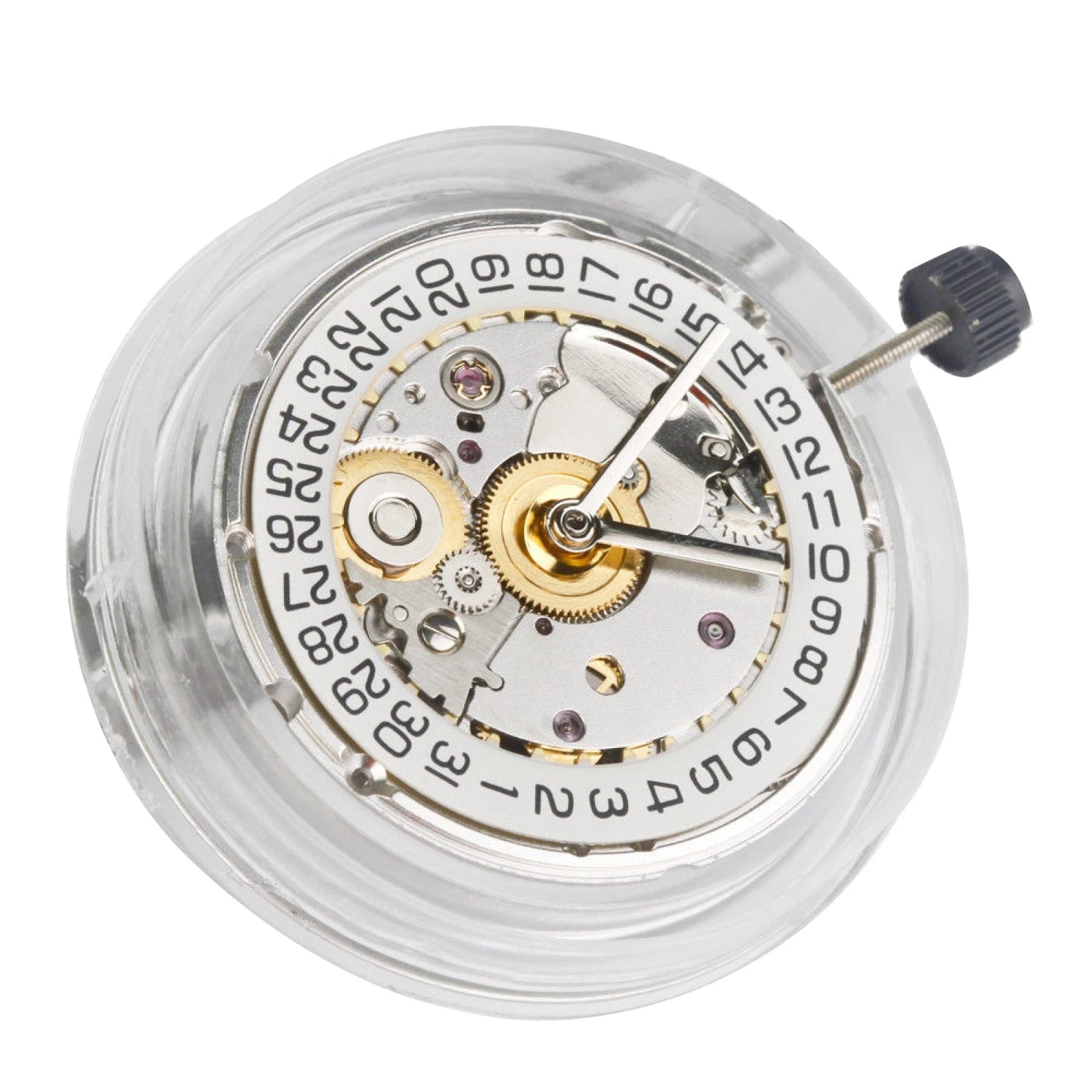 White/gold Retro Clone 25 Jewels Automatic Watch Movement For Eta