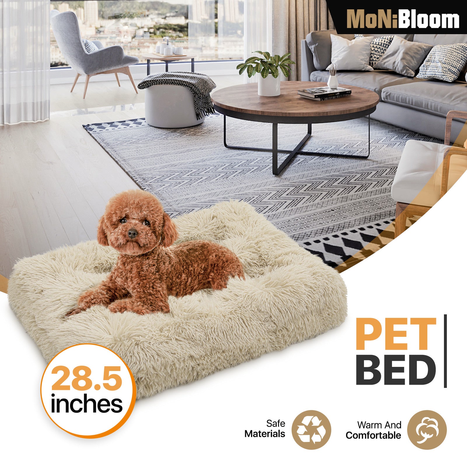 Fluffy Plush Pet Bed for Cats and Dogs