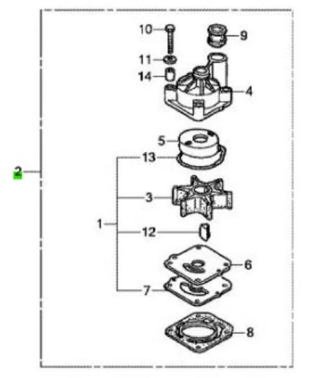 Complete Water Pump Rebuild Kit for Honda BF75D/BF90D (75-90HP)