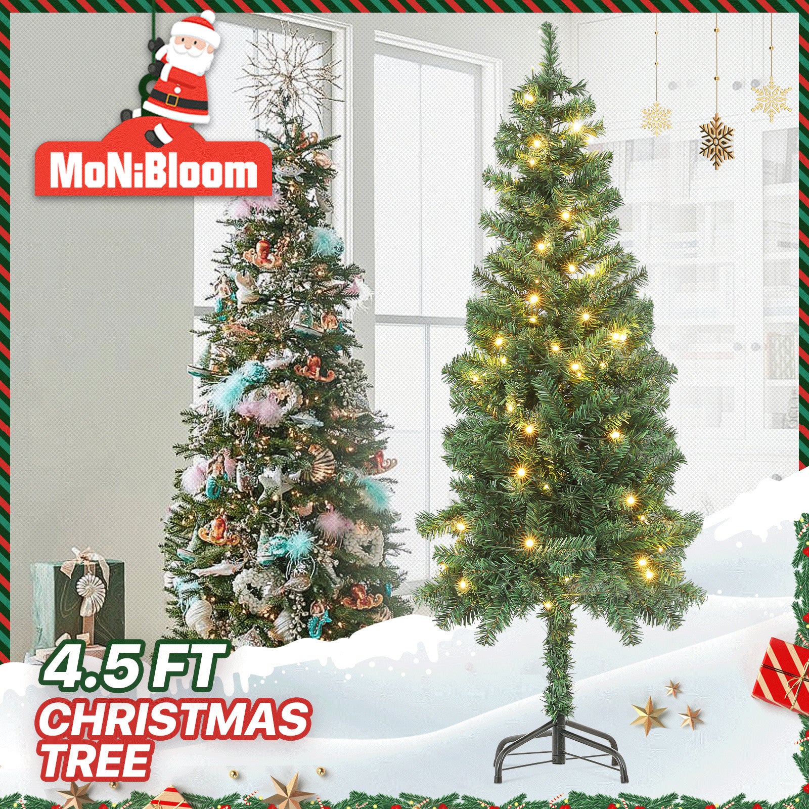 4.5FT Artificial Pencil Christmas Tree