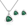 Zinc Alloy Triangle Pendant Necklace and Earrings Set