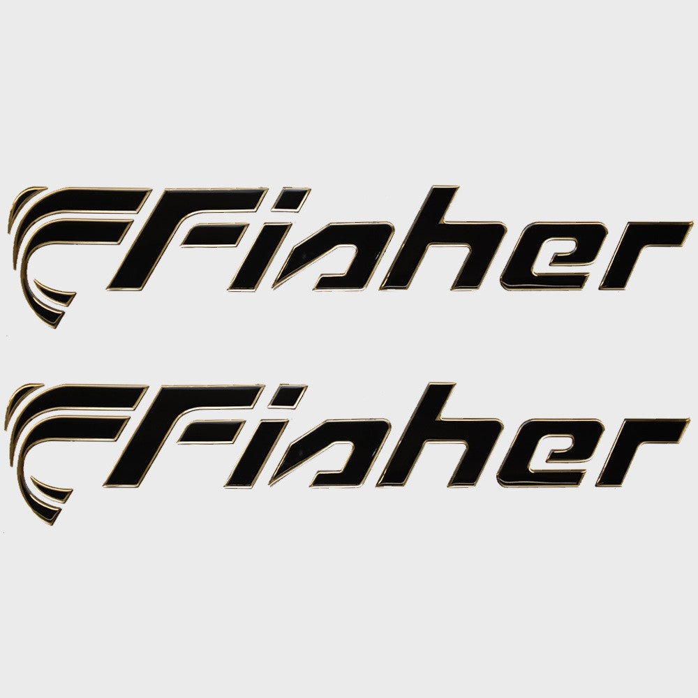 Fisher Marine Boat Raised Brand Decals Black/Gold by Fisher Marine