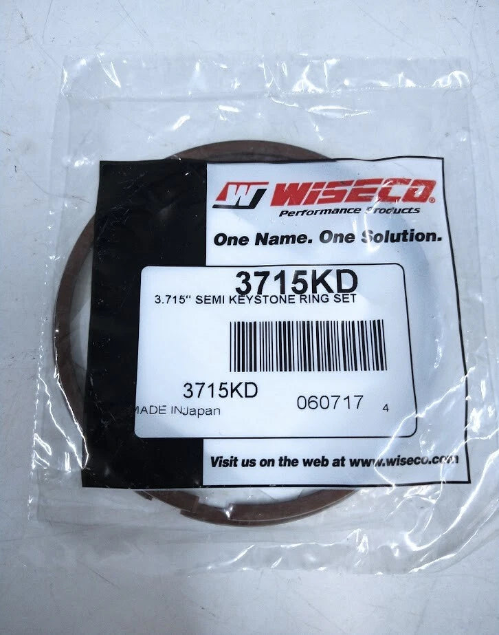 '-New- Wiseco 3715kd, Semi Keystone Ring Set 3.715''