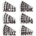 Black Boat Registration Numbers & Letters 4pack Custom 3" Boat Decal