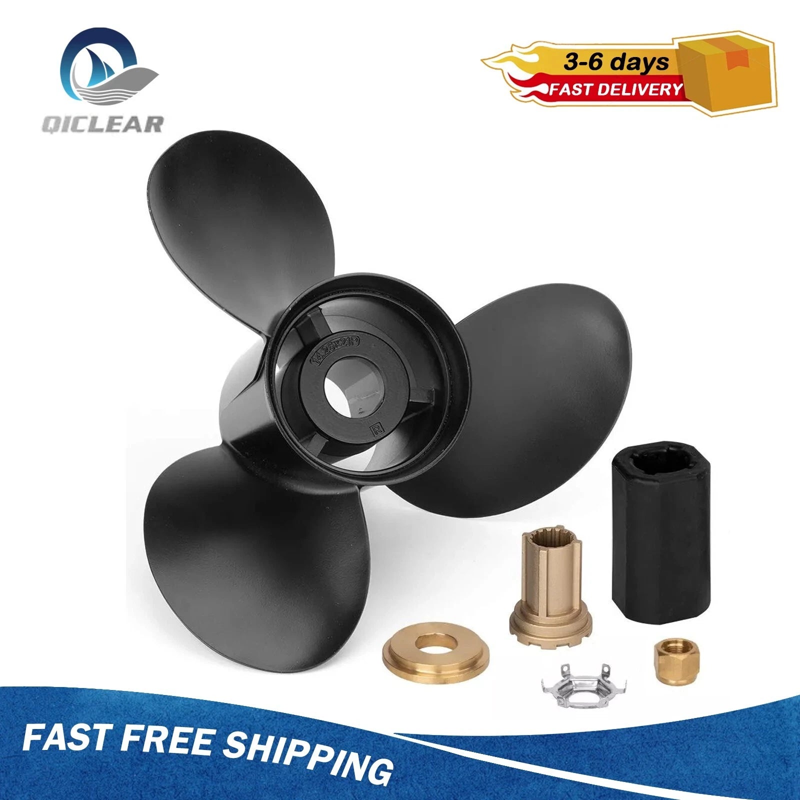 Propeller 14 1/4 X 21 Boat Prop 15 Spline Fit Mercury
