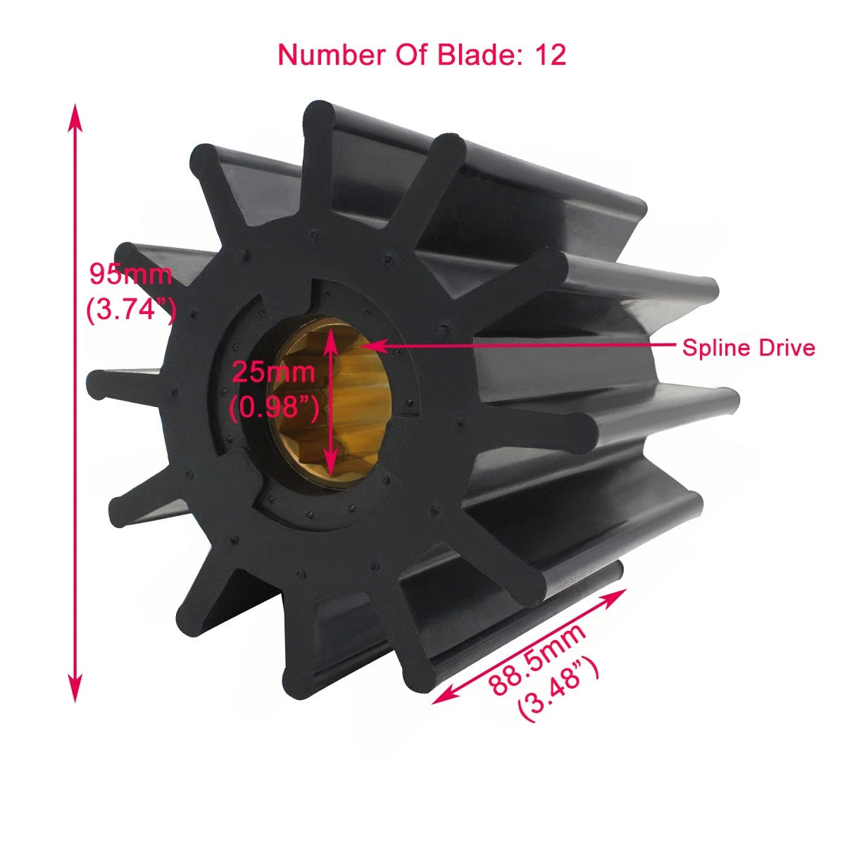 Raw Sea Water Pump Impeller For Jabsco 17936-0001-p Johnson 09-814b
