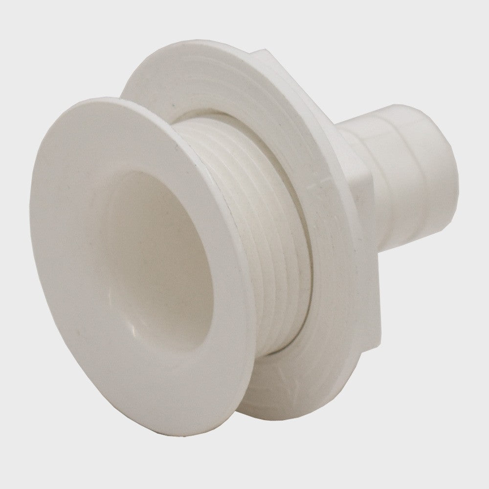 Thru Hull Fitting Lowe 3/4 Inch Barbed White Nylon by Lowe