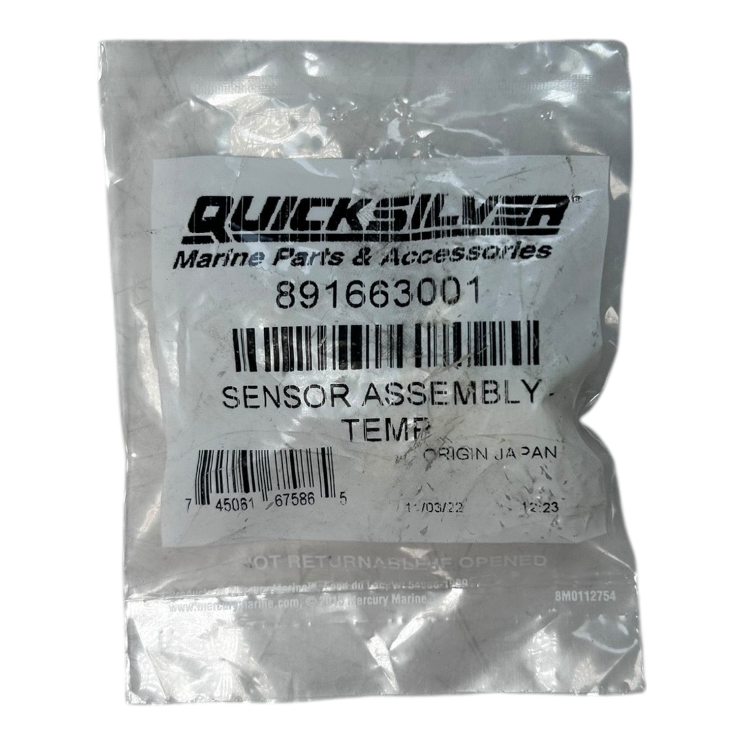 Mercury Quicksilver 891663001, Temperature Sensor | Hook & Hull Co