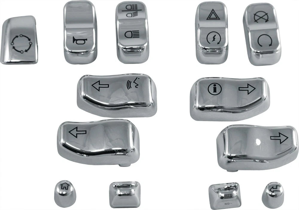 Harddrive Chrome Hand Controls Switch Caps 14 Up For Harley Davidson