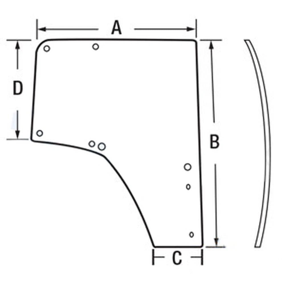 Wn-l174377-pex Glass, Door, Rh Fits John Deere 7430 7330 7530 7130