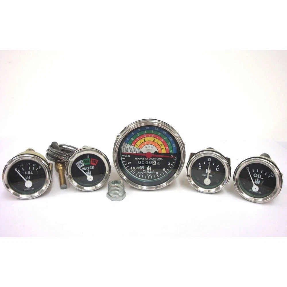 Tachometer Oil Fuel Temp Amp Gauge Package Set Fits International