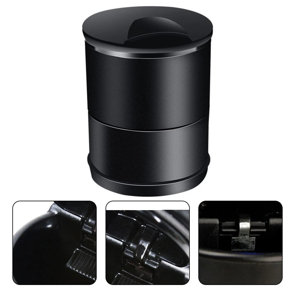 Black Car Garbage Coin Storage Cup Container Ash Tray Space Saving