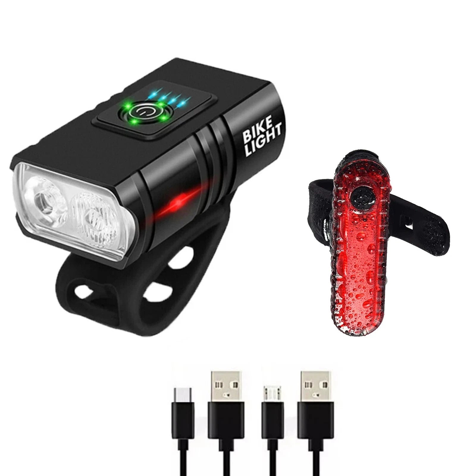 Aluminum Alloy Usb Rechargeable Bike Light 1000lm 6 Modes Set Ipx5