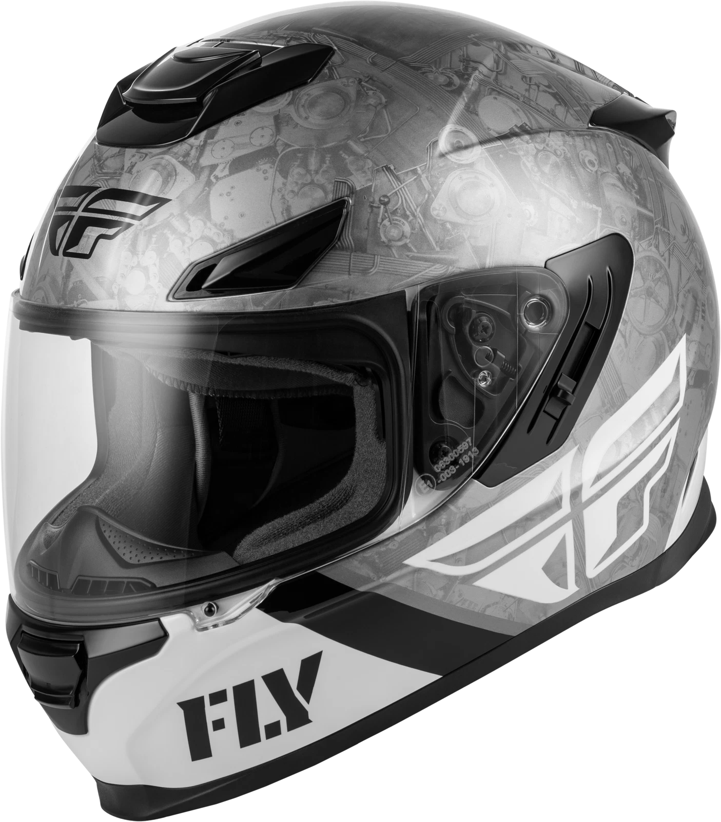Fly Racing Sentinel Mech Helmet 2x-large Black/white/gr<wbr/>ey For