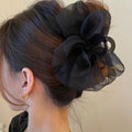 Fan Mesh Bow Grip Clip Hairpin