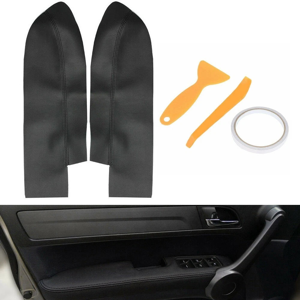 For Interior Door Armrest Cover Inner Set Auto Microfiber Leather