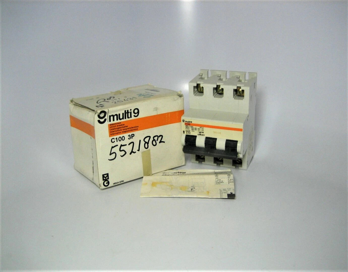Merlin Gerin 20431 Multi 9 System C100 3-pole 415vac 20amp Circuit