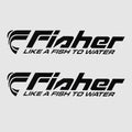 Fisher Boat Logo Decals Black Vinyl Stickers by Fisher