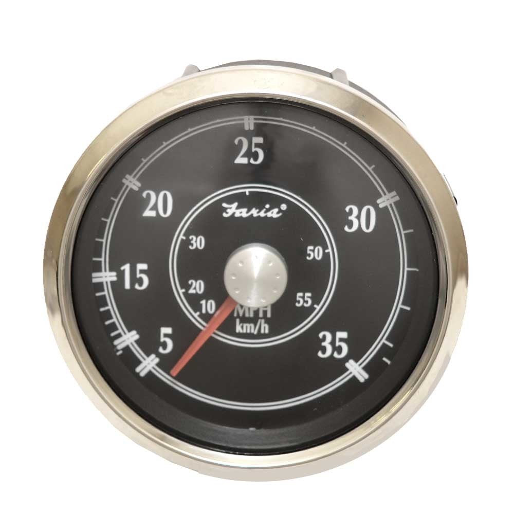 Faria Boat Speedometer Gauge SE4010A | 3 1/4 Inch Pontoon BlackOpens i