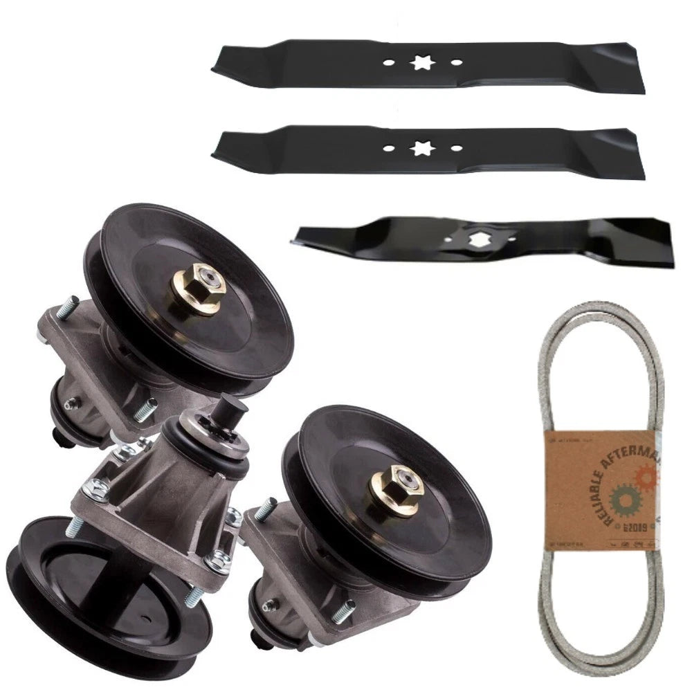 I1000 New Replacement Mower Deck Spindles Blades And Belt Kit Fits