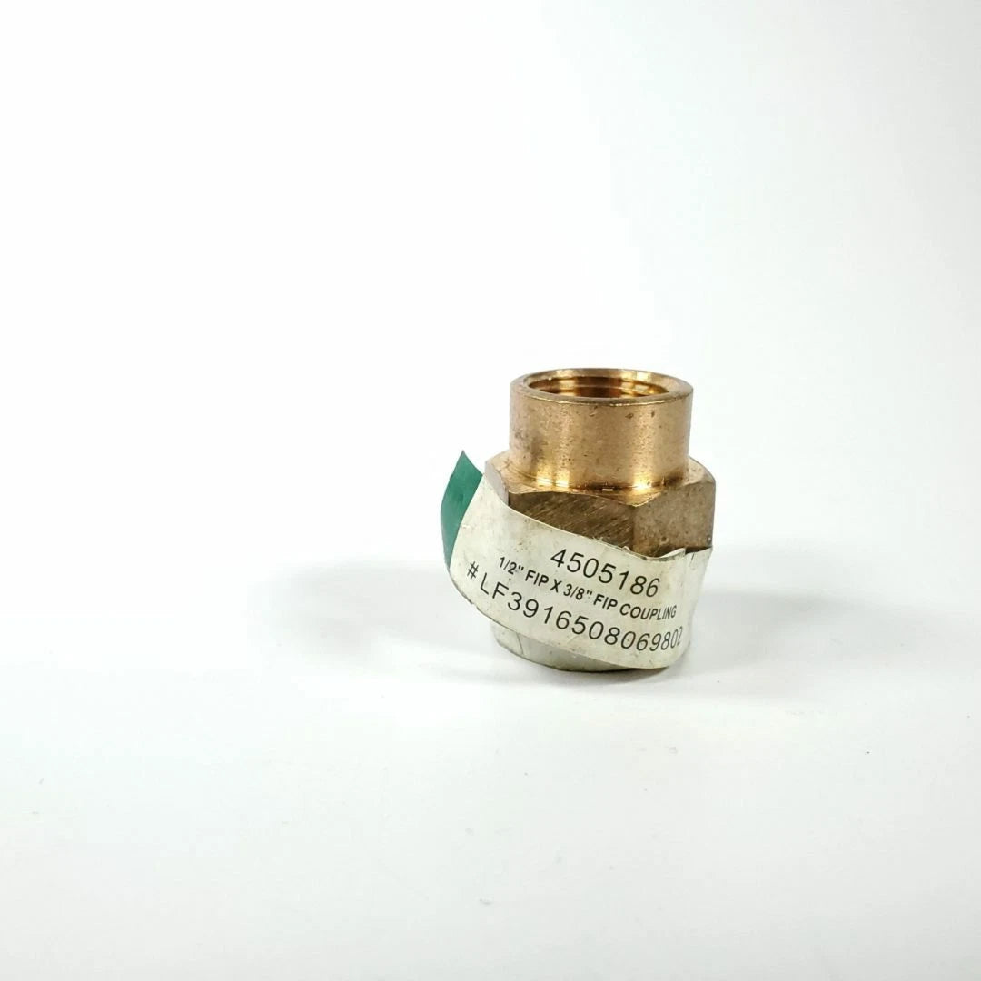 Jmf 5405186 -- 1/2" X 3/8" Fip Brass Threaded Pipe Reducing Coupling