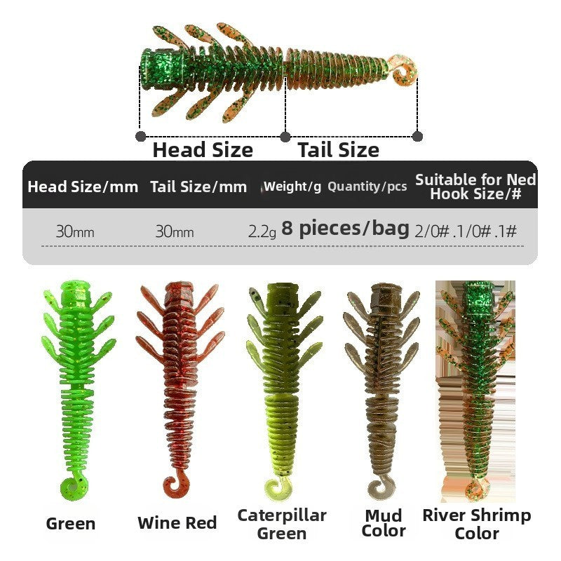 Soft Worm Lure for Bass Fishing