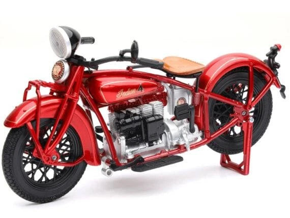 Newray Die Cast Model 1930 Indian Red & Black, Scale 1:12