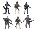 6pack 1/18 Plastic Special Force Action Figures 10cm Army Men Soldier
