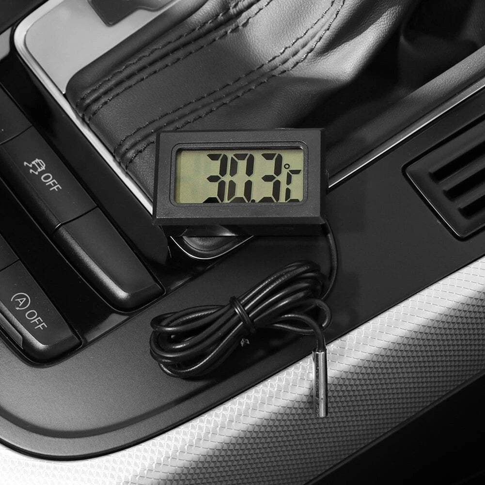 Remote Sensor Thermometer Black Car Digital For Home Indoor Lcd