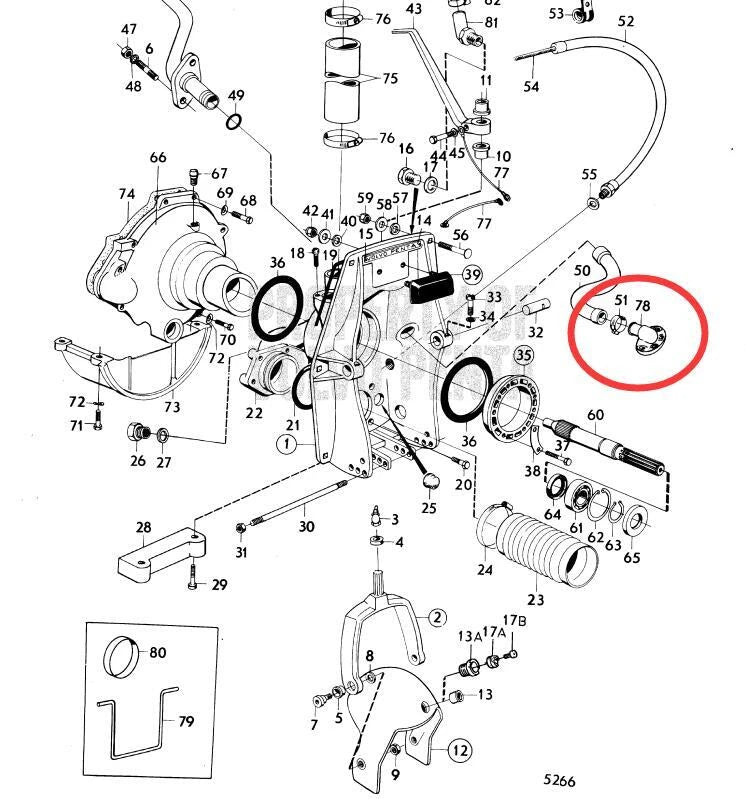 Water Hose Connector for Volvo Penta AQ 200/250/270/275/280/285/290
