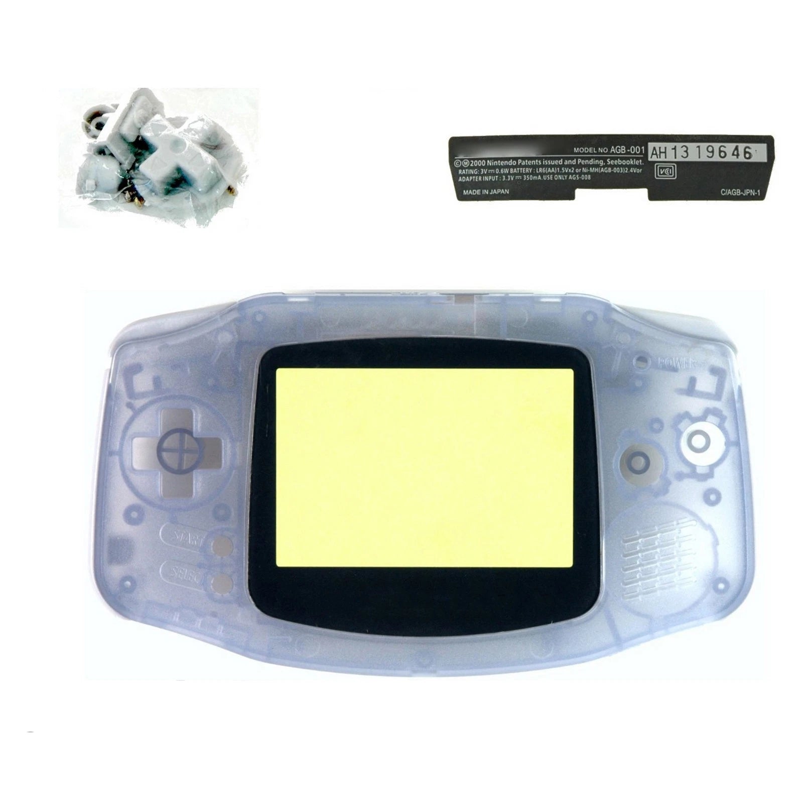 Transparent Blue Full Housing Shell Case Pack For Nintendo Gameboy