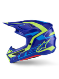 Alpinestars Sm7 Deed Helmet Medium Blue/yellow Fluo Gloss Offroad