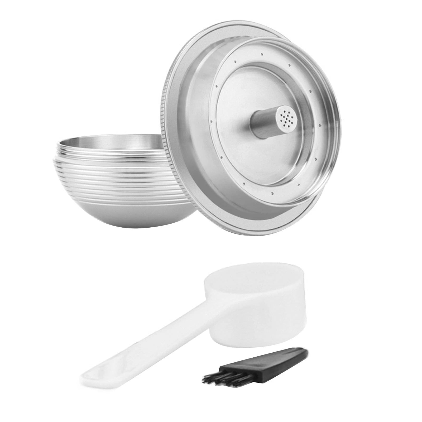 For Nespresso Vertuoline 230ml Reusable Pod With Metal Cover Brush &