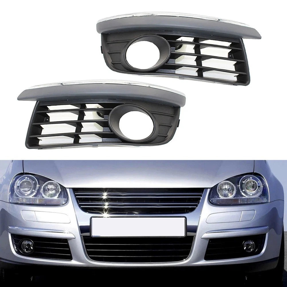 Front Fog Light Grill Pair For Golf For Jetta 2005 2010 Abs Snap In