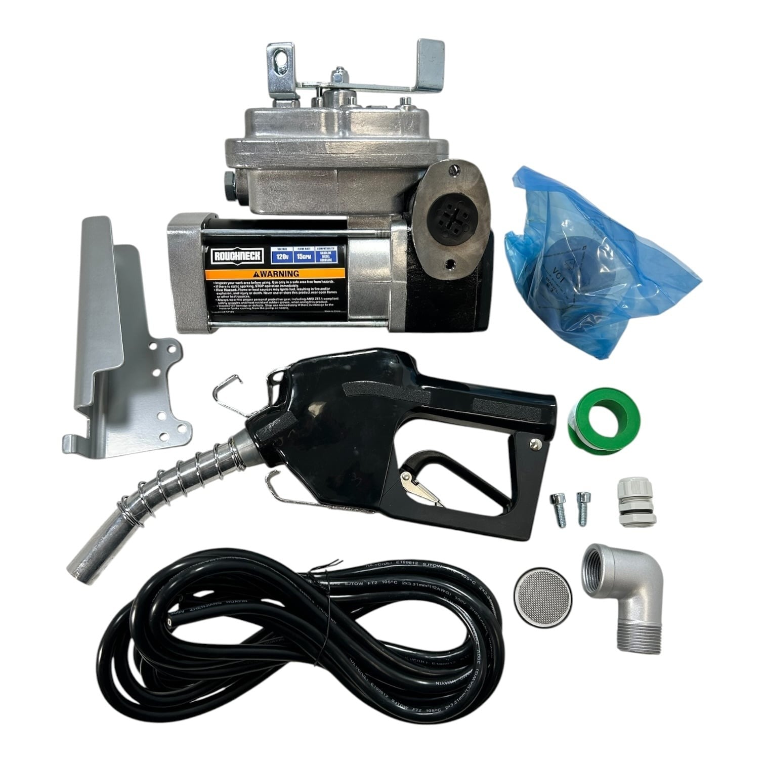 Roughneck 120V Heavy Duty Fuel Transfer Pump 120V 60hz 2400rpm 16psi