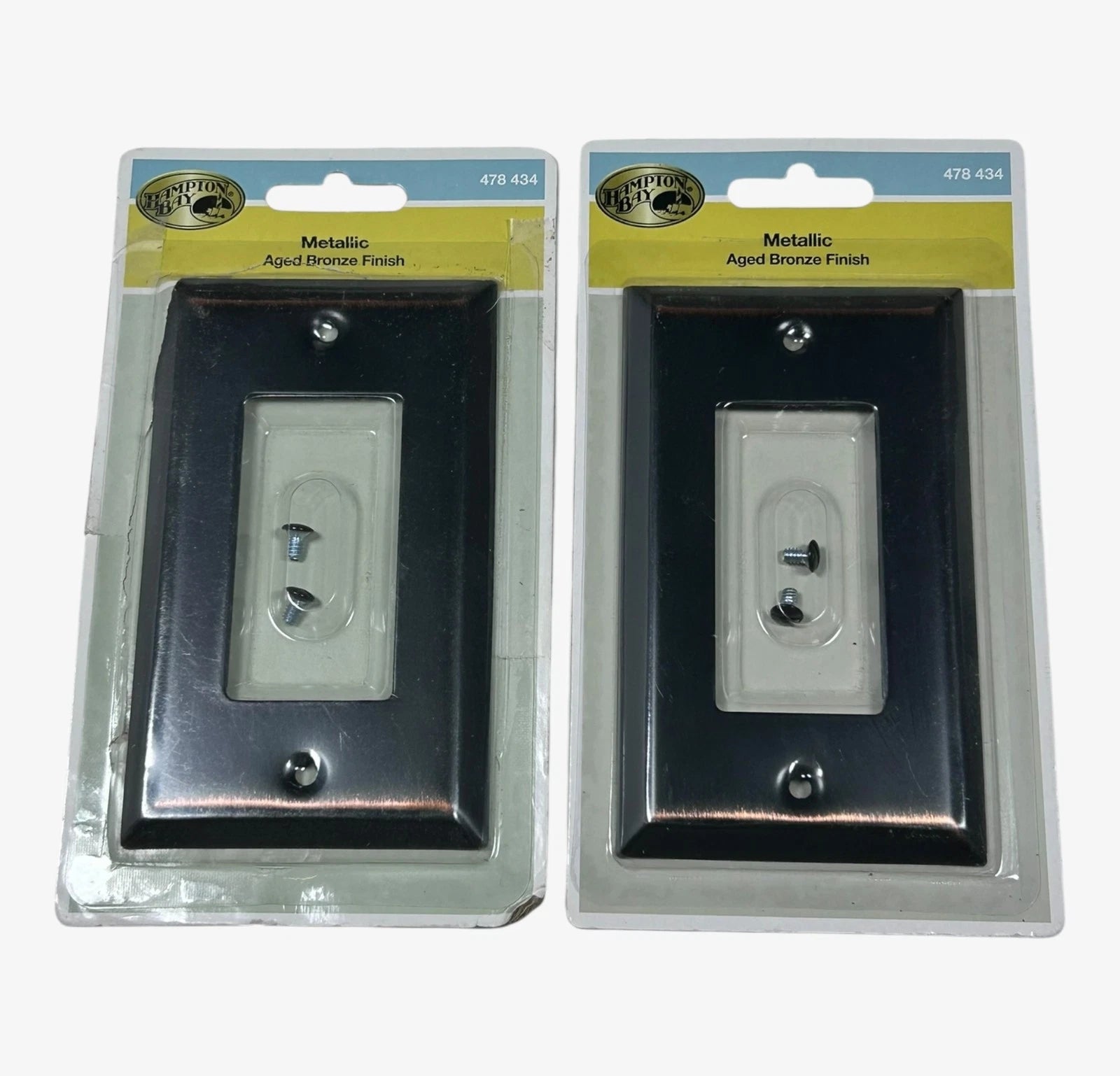 Hampton Bay 478-434, Aged Bronze Finish 1 Gang Wall Plate - 2 Pack