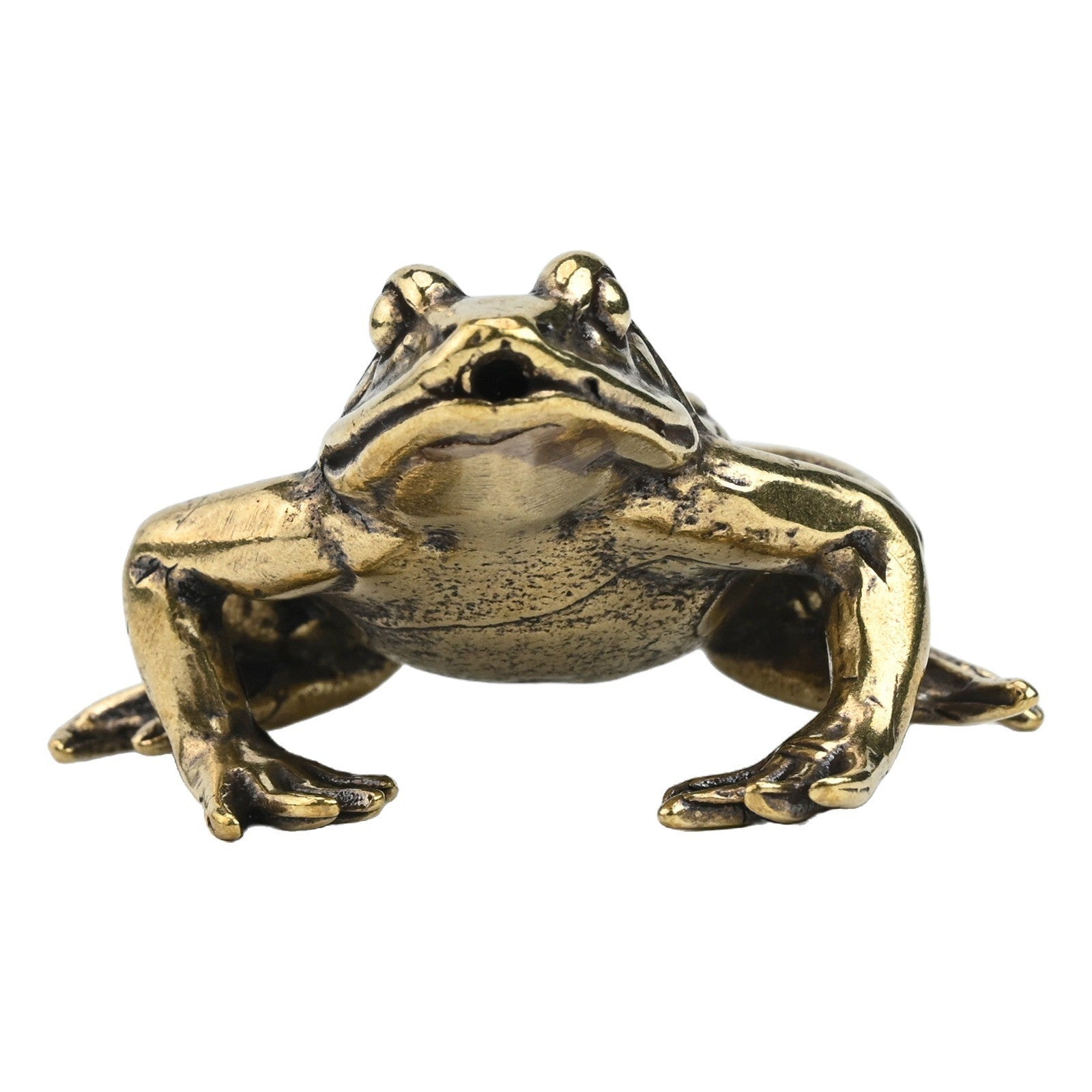Antique Handmade Brass Frog Ornament