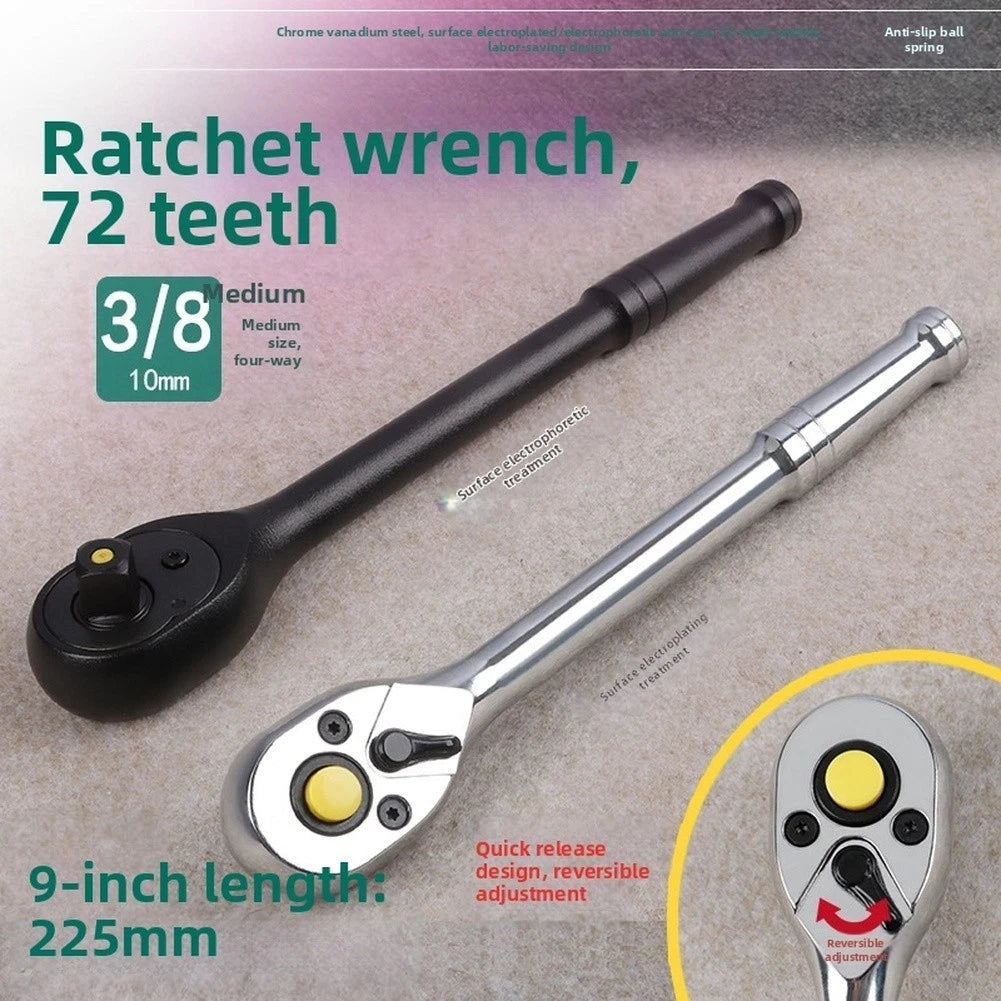 Ratchet Wrench 38 Drive Quick Release 72 Tooth Chrome Vanadium Steel