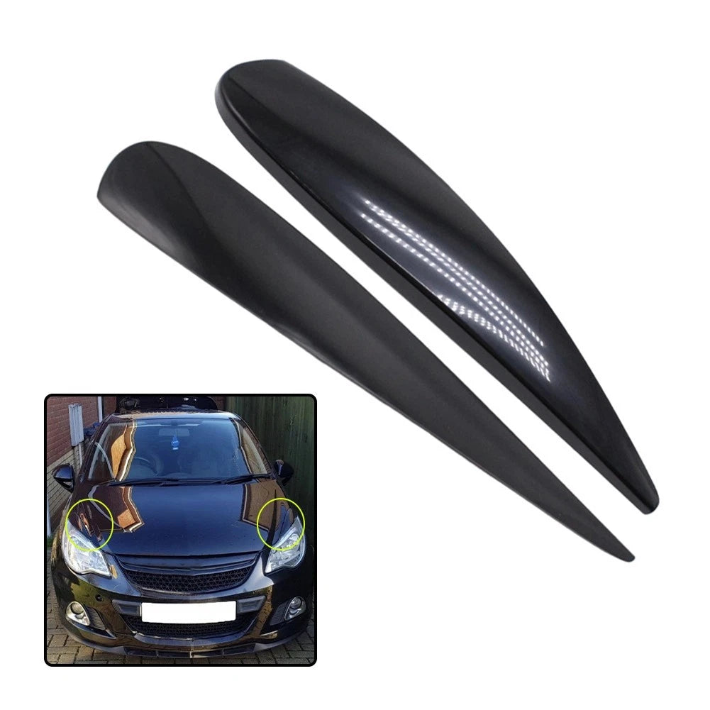 Abs Glossy Black Headlight Eyebrow Spoiler For Corsa D 2006 2007 2008