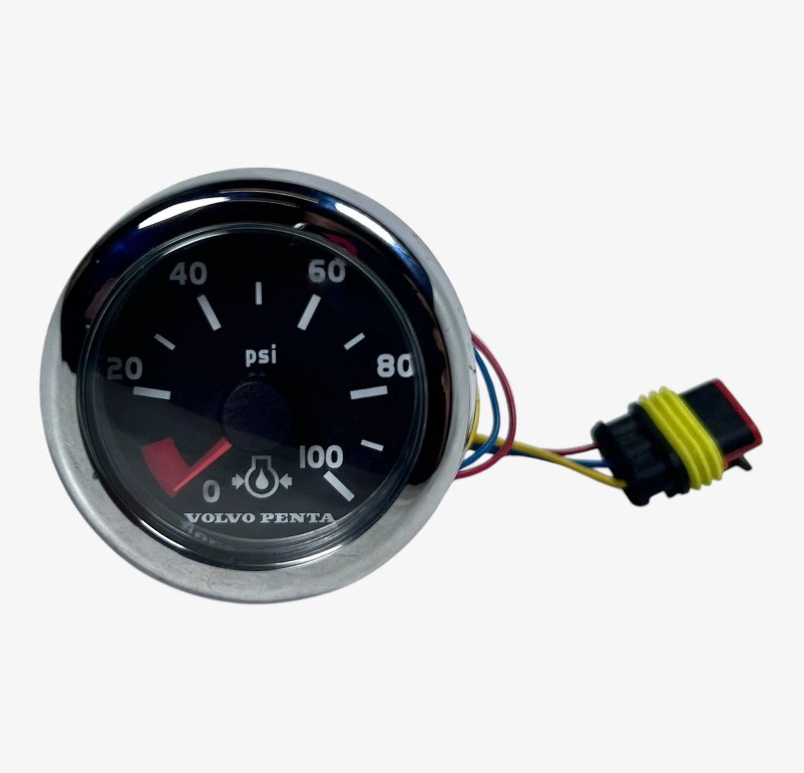 Volvo Penta Vp874574, Oil Pressure 0-100 Psi Gauge ( Minor Crack On