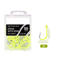 Fluorescent Yellow Barbed Hooks for Carp Fishing