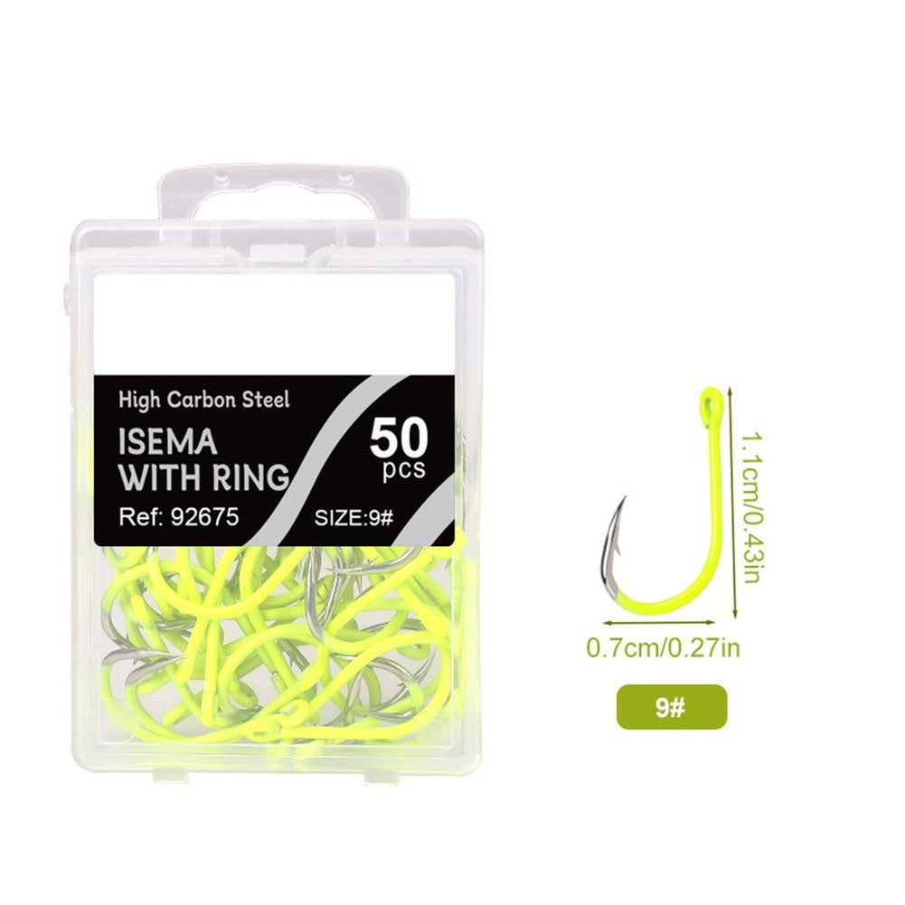 Fluorescent Yellow Barbed Hooks for Carp Fishing