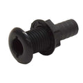 Straight Boat Thru Hull Connector 3/4 Inch Black Plastic