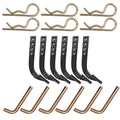 Lot Of 6 Box Blade Shanks Pins & Clips 4 Hole 18" Long Heat Treated